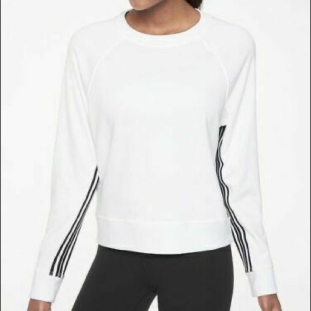 Athleta Sport Stripe Sweatshirt Crewneck